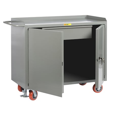 Little Giant Mobile Bench Cabinets, 36"W, Heavy-Duty Drawer, Powder Coated Steel MB-2D-2436-HDFL
